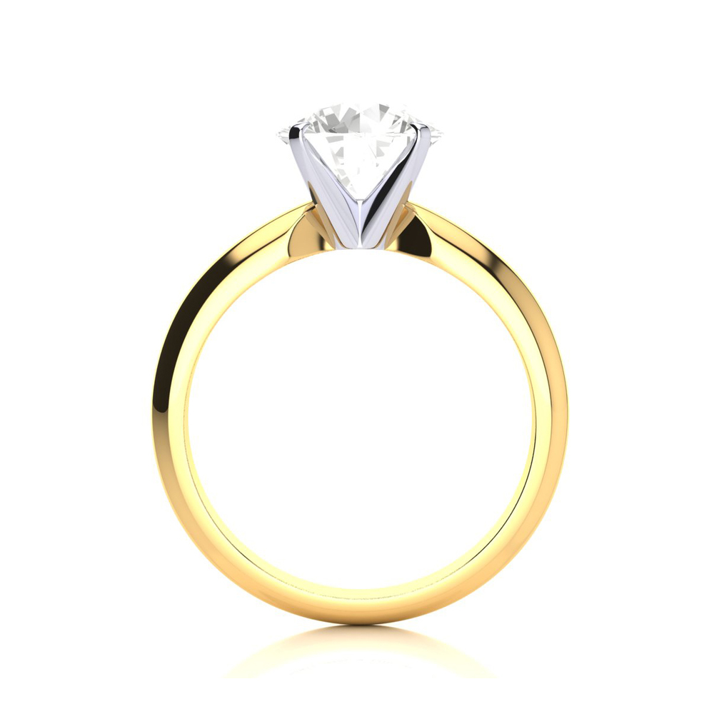 2 Carat Moissanite Solitaire Engagement Ring In 14 Karat Yellow Gold